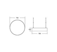 BRUMBERG Biro Circle LED Ø 75 cm direct DALI, black 3000 K