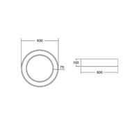 BRUMBERG Biro Circle Ring Ø 60cm, 40 W, on/off, black, 840