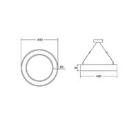 BRUMBERG Biro Circle Ring5 direct 45 cm, CA, CCT, silver