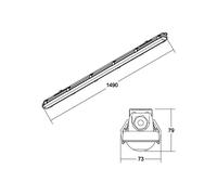 BRUMBERG Humid One emergency wraparound light 149cm