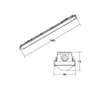 BRUMBERG Humid One Pro LED wraparound light, DALI, 149 cm