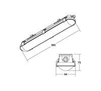 BRUMBERG Humid One Pro LED wraparound light, DALI, 58 cm