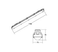 BRUMBERG Humid One Wraparound Light, Emergency Lighting, 119 cm