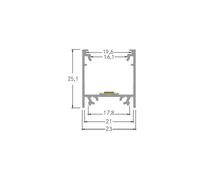 BRUMBERG mounting profile height 25 mm length 2 m black