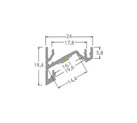 BRUMBERG One LED surface-mounted corner profile, aluminium, 3 metres