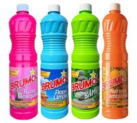 Brumol Mix & Match Any 2 Spanish Cleaning Products Floor Cleaner Bundle, 1L Each - Powerful Concentrated Liquid for Kitchen, Bathroom, Home, Surfaces - Ropa Limpia, Naranja, Bambu, Rosa
