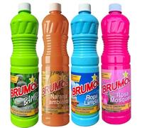 Brumol Spanish Floor Cleaner Bundle (4 x 1L) Bambu, Rosa Mosqueta, Naranja Ambiente, Ropa Limpia