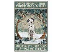 BrunAe Funny Tin Signs Once Upon A Time There was A Girl Who Really Loved Dogs Tin Sign Home Kitchen Bar Farmhouse Ranch Cafe Club Cave Wall Decor 30X20CM