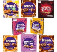 Brunch Bars Guilt Free Low Calories Bundle With Choc Chip Raisin Peanut Bournville, Honey & Oat and Orange Cereal - 3 Pack Total 15 Bars - For Tasty Snacks - 3 Different Treat