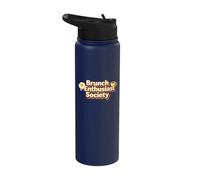 Brunch Enthusiast Society Breakfast Coffee Humor Stainless Steel Insulated Water Bottle
