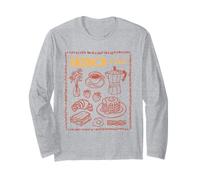 Brunch O'Clock Breakfast Coffee Pancakes Bacon Funny Food Long Sleeve T-Shirt