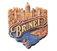 Brunei 3D Landmark Fridge Magnet Souvenir Gift,Resin Handmade Brunei Refrigerator Magnet Home & Kitchen Decoration Collection