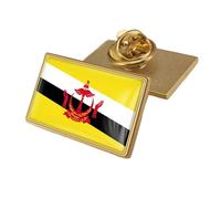 Brunei Darussalam Flag Brooch - Simple Retro Geometry Flag Print Badge Pin For Patriotic Men Women Personality Badge Button Collar Pin Rectangle