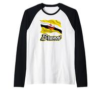 Bruneian Flag Patriotic Asian Men Women Kids Brunei Raglan Baseball Tee