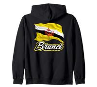 Bruneian Flag Patriotic Asian Men Women Kids Brunei Zip Hoodie