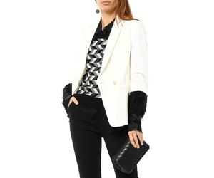 Brunello Cucinelli Bead Embellished Twill Blazer Knit Sleeves Jacket New M