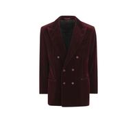 Brunello Cucinelli chalk stripe velvet one-and-a-half breasted tuxedo jacket with peak lapels - Red 46-48-50-52