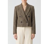 BRUNELLO CUCINELLI Double-Breasted Chevron Wool Blazer with Peak Lapels - Size: 42 - female