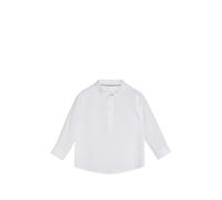 Brunello Cucinelli Kids linen Baby Bernie shirt with mandarin-collar - White 6 mth-9 mth-12 mth-18 mth-24 mth-36 mth