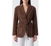 BRUNELLO CUCINELLI Short Velvet Blazer with a Tie-Waist Belt - Size: 40 - female