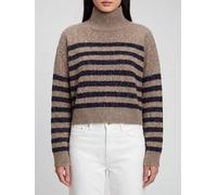 BRUNELLO CUCINELLI Striped Lurex and Cashmere-Wool Blend Turtleneck Jumper - Size: M - female