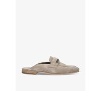 Brunello Cucinelli Womens Beige Bead-embellished Backless Suede Penny Loafers Eur 36 / 3 Uk Women