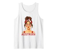 Brunette Austrian Girl Austria Flag Austrian Girlfriend Wife Tank Top