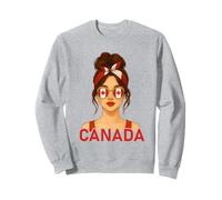 Brunette Canadian Girl Canada Flag Canadian Girlfriend Wife Sweatshirt