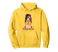 Brunette French Girl France Flag French Girlfriend Wife Pullover Hoodie