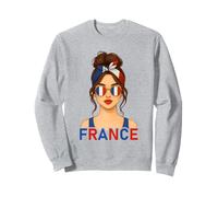 Brunette French Girl France Flag French Girlfriend Wife Sweatshirt