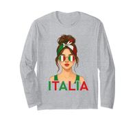 Brunette Italian Girl Italy Flag Italian Girlfriend Wife Long Sleeve T-Shirt