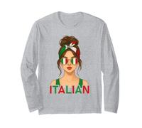 Brunette Italian Girl Italy Flag Italian Girlfriend Wife Long Sleeve T-Shirt
