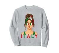 Brunette Italian Girl Italy Flag Italian Girlfriend Wife Sweatshirt