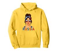 Brunette Russian Girl Russia Flag Russian Girlfriend Wife Pullover Hoodie