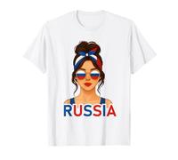 Brunette Russian Girl Russia Flag Russian Girlfriend Wife T-Shirt