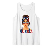 Brunette Russian Girl Russia Flag Russian Girlfriend Wife Tank Top