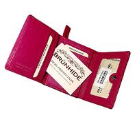 Brunhide Ladies Leather Purse - RFID Protection - 3 Fold with Change Section # 205-300 (Berry)