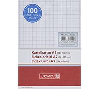 Brunnen 102270200 Index Cards (A7 Squared Shrink-Wrapped Pack of 100) White