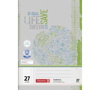 Brunnen 104412701 Recycled A4 Exercise Book (16 Sheets, Lined, 27 ruling, with M