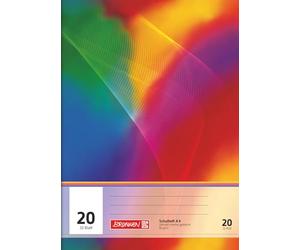 Brunnen 104432002 Exercise Book, Size A4, 32 Pages, Blank with Line Guide - 20 Lines per Page