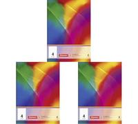 Brunnen 104530402 Ruled 4 Exercise Book, A5, 32 Sheets, Multi-Colour (Pack of 3)