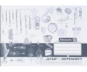 Brunnen 1046836 Music Sheet Notepad (A5, 8 Sheets Landscape Format, with Guide Lines)