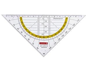 Brunnen 104975701 Geometrie-Dreieck / Geodreieck (für Schule und Büro 16 cm, mit Griff, bruchsicher, glasklar)