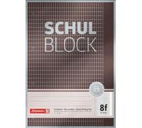 Brunnen 1052608 School Pad/Notepad A4 50 Sheets 5 x 7 mm Top-Glued Punched Graph Paper with Margin Line Style 8F 90 g/m²