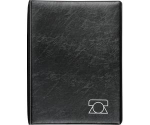 Brunnen 106434090 Telephone Ringbinder A5, 4 Ring Binder Mechanism, Slip in Pockets on Both Interior Sides Black