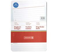 Brunnen 1066301 Ring Binder Inserts (A5, Ruled with red Head line, 50 Sheets, 70 g/m²)