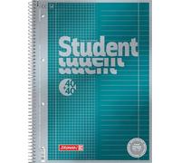 Brunnen 1067174 Vera Treated Cover with Metallic Effect A4 Lined Notepad/Student Premium Duo, 27/28, 90 g/m²; 40 Sheets Ruled, 40 Sheets Chequered