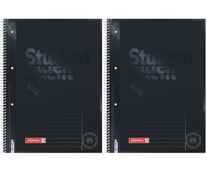 BRUNNEN 1067925190 Note pad/College block Student Color Code (A4 lined, ruling 25 90 gsm, 80 sheets) black (Pack of 2)