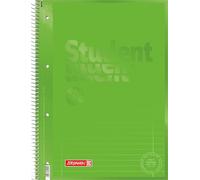 Brunnen 1067927126 Colour Code Student Notepad (A4 Ruled, line Style 27, 90 g/m², 80 Pages) Kiwi grün