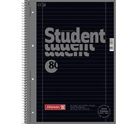 "Brunnen 1067927190 Student Colour Code Notepad A4 Lined 27 Ruling 90 g/m² 80 Sheets Black